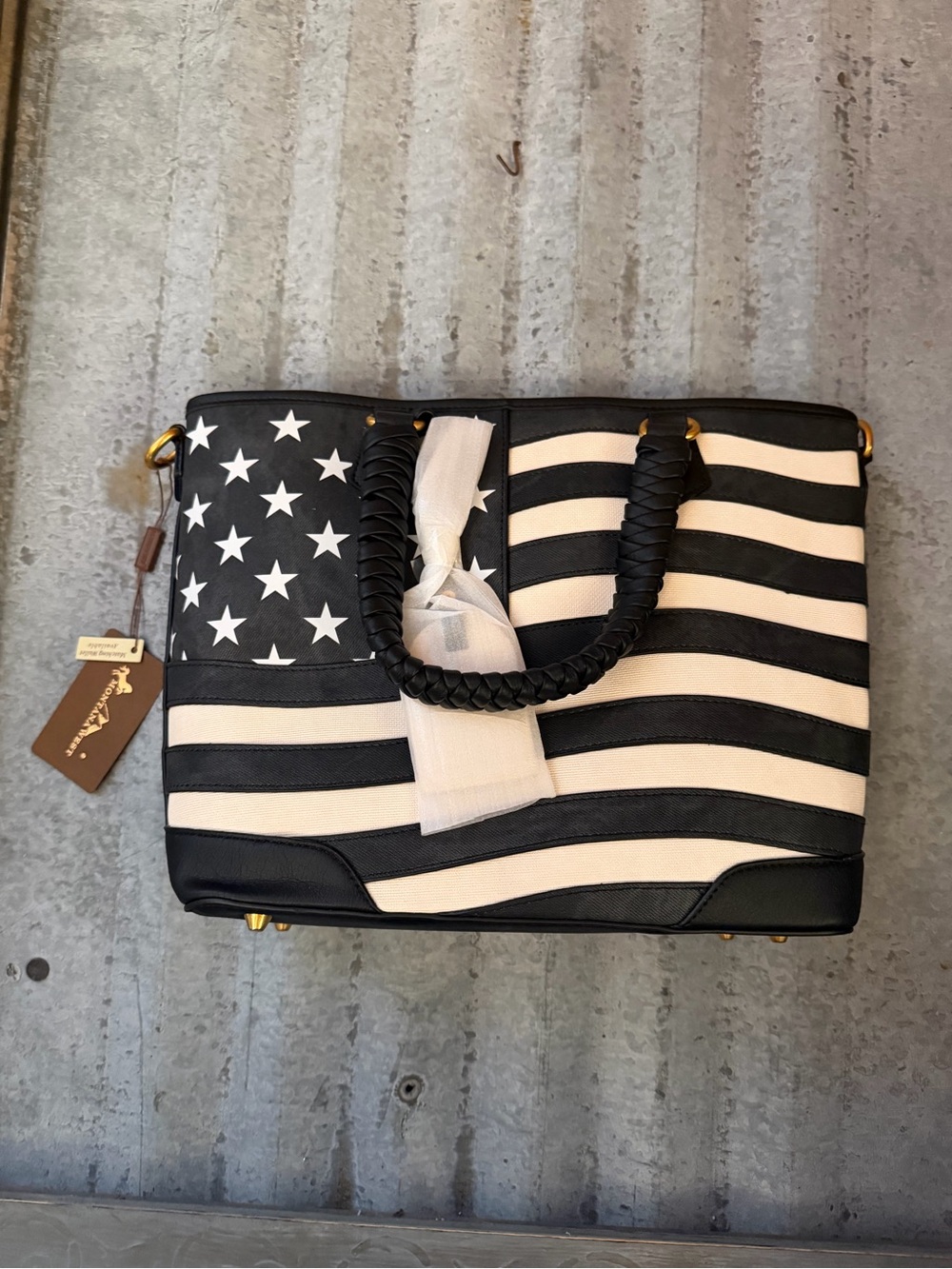 Montana West Vintage American Flag Tote Bag.